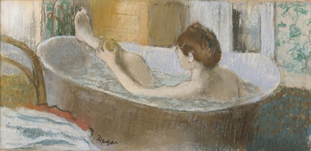 Detail of Woman in her Bath, Sponging her Leg, c.1883 by Edgar Degas