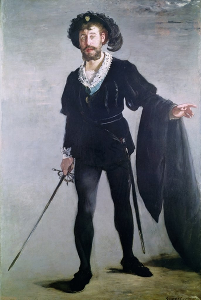 Detail of Jean Baptiste Faure as Hamlet, 1877 by Edouard Manet