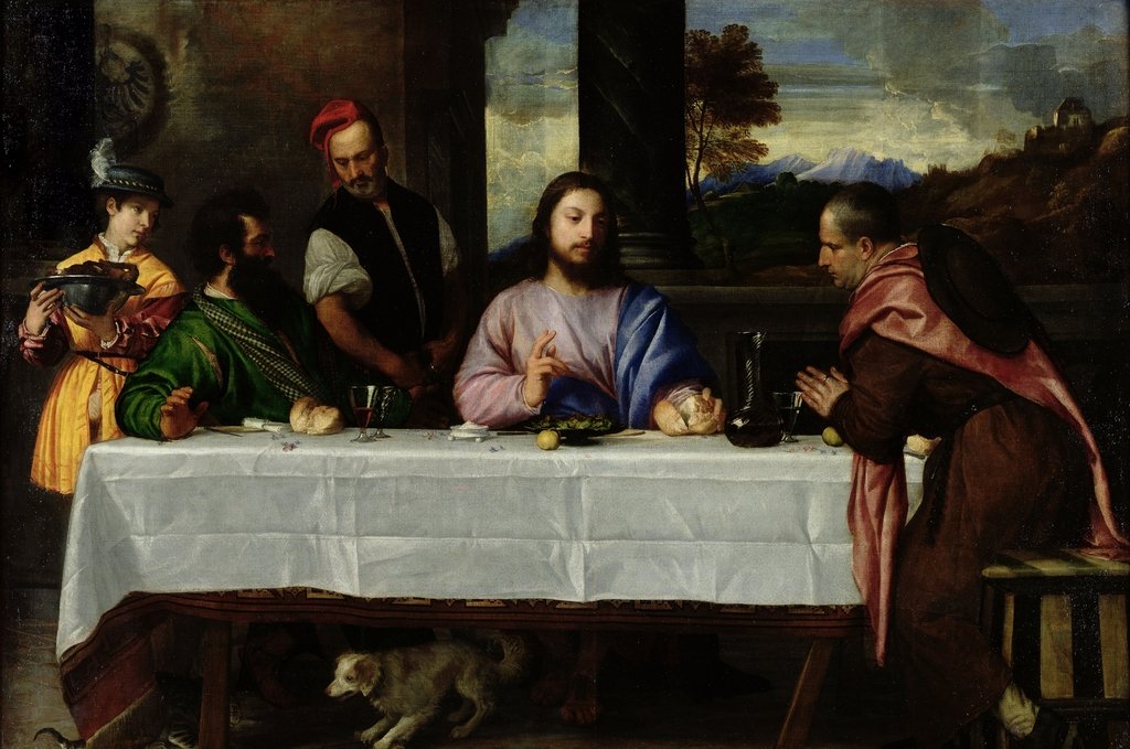 Detail of The Supper at Emmaus, c.1535 by Titian