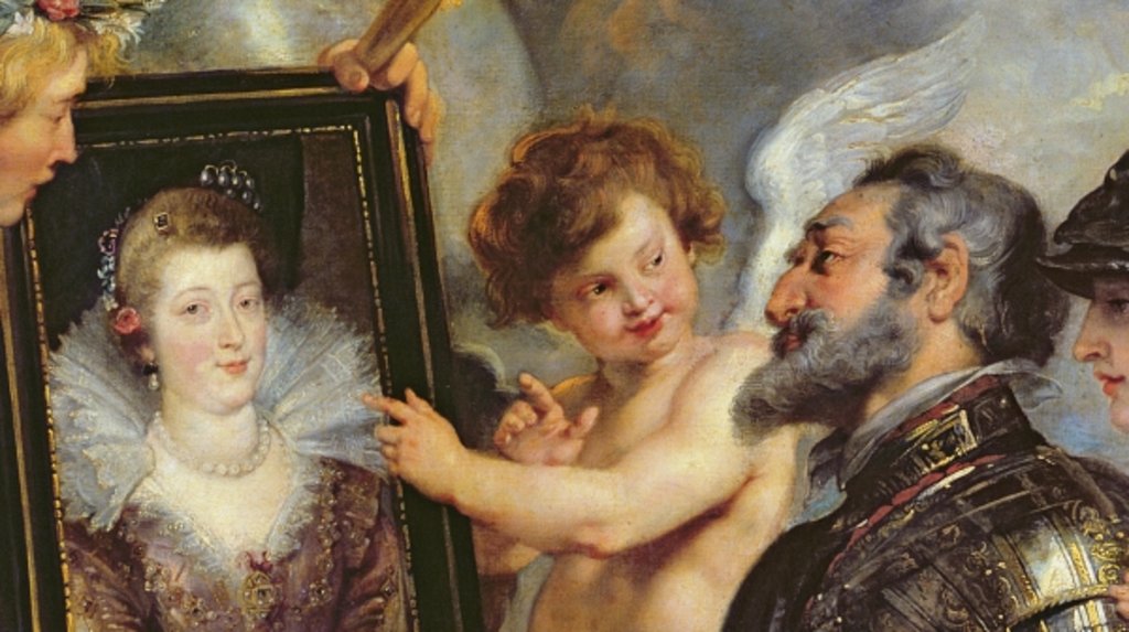 Detail of The Medici Cycle: Henri IV Receiving the Portrait of Marie de Medici 1621-25 by Peter Paul Rubens