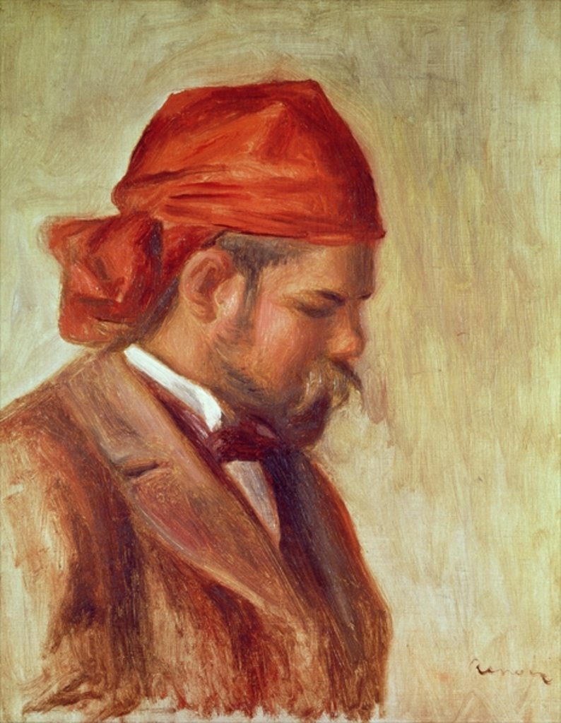 Detail of Portrait of Ambroise Vollard by Pierre Auguste Renoir