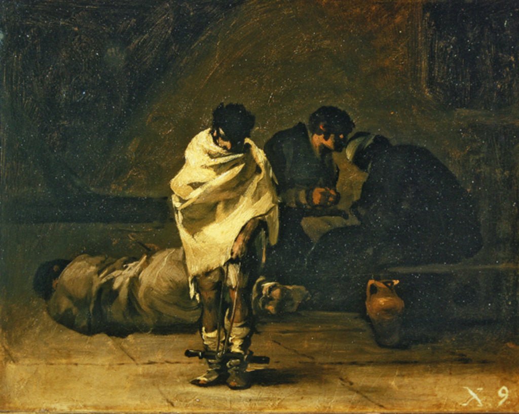 Detail of Confession in prison by Francisco Jose de Goya y Lucientes