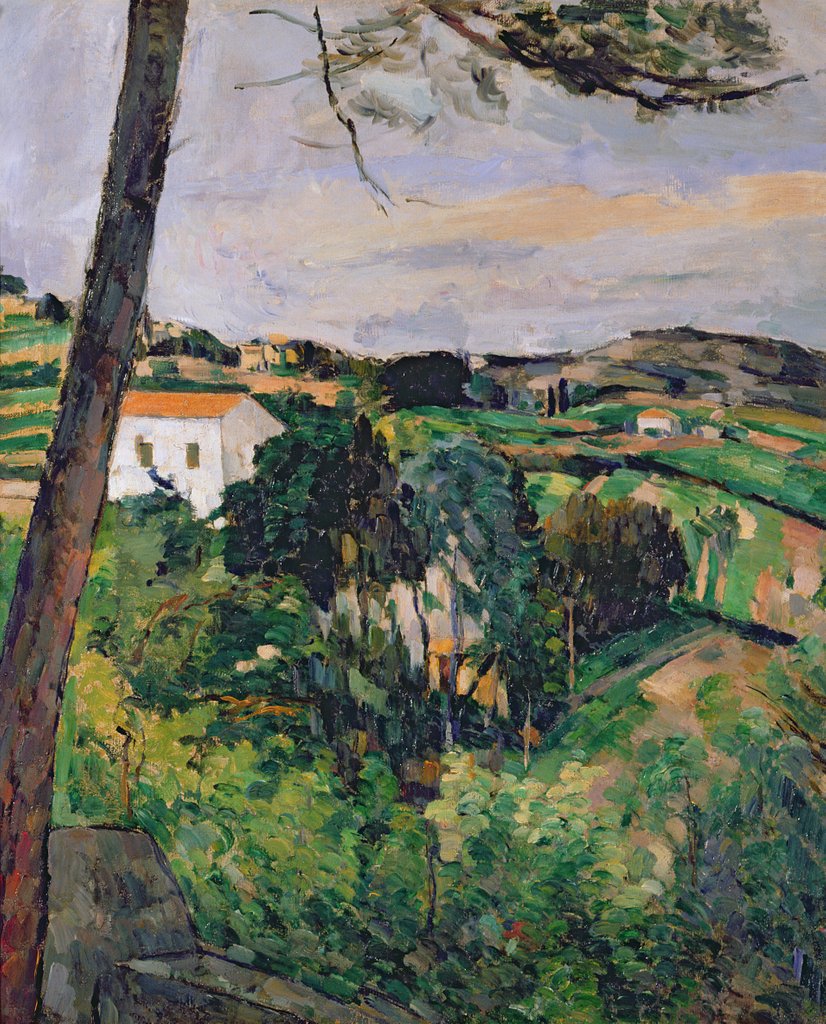 Detail of Landscape with red roof or The pine at the Estaque, 1875-76 by Paul Cezanne