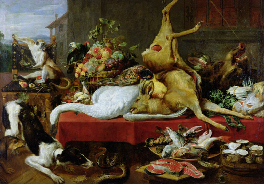 Detail of Still Life with a Red Deer by Frans Snyders or Snijders