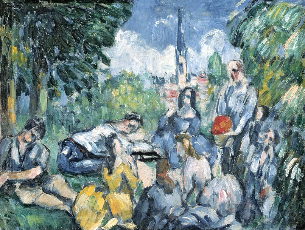 Detail of Dejeuner sur l'herbe, 1876-77 by Paul Cezanne