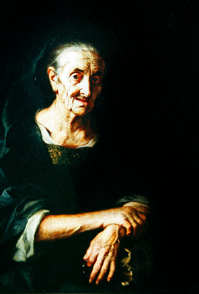 Detail of Portrait of an Old Woman by Italian School