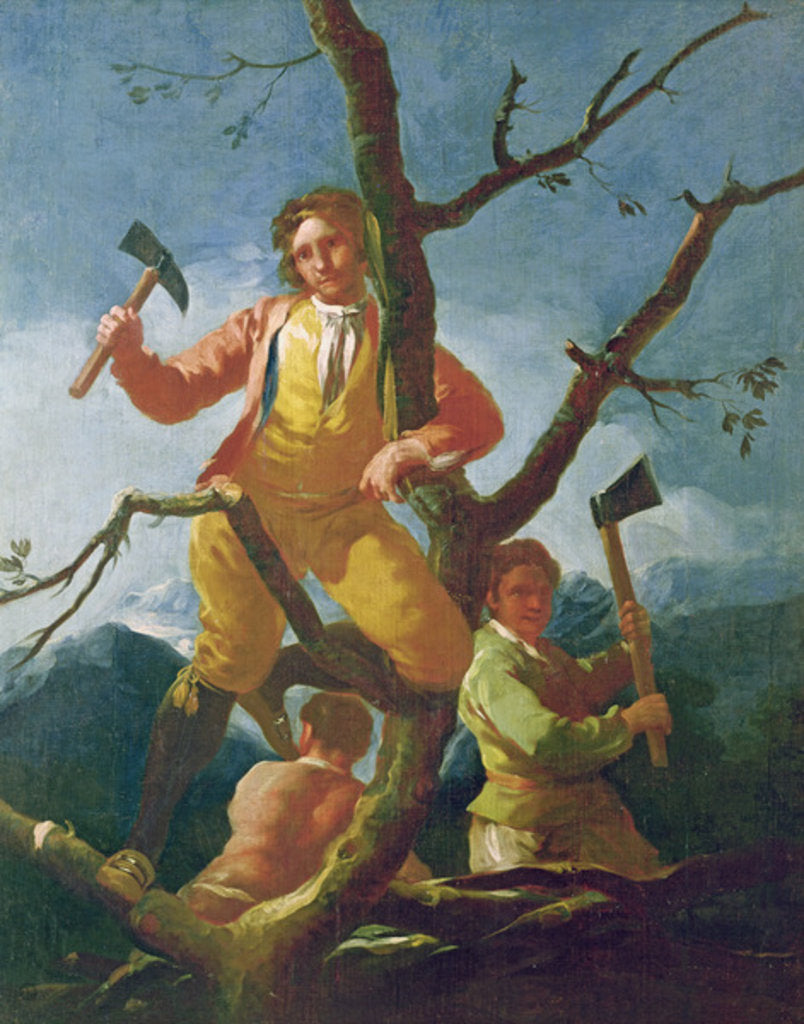 Detail of The woodcutters, 1779 by Francisco Jose de Goya y Lucientes