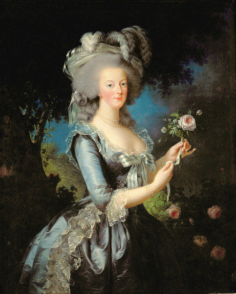 Detail of Marie Antoinette with a Rose by Elisabeth Louise Vigee-Lebrun