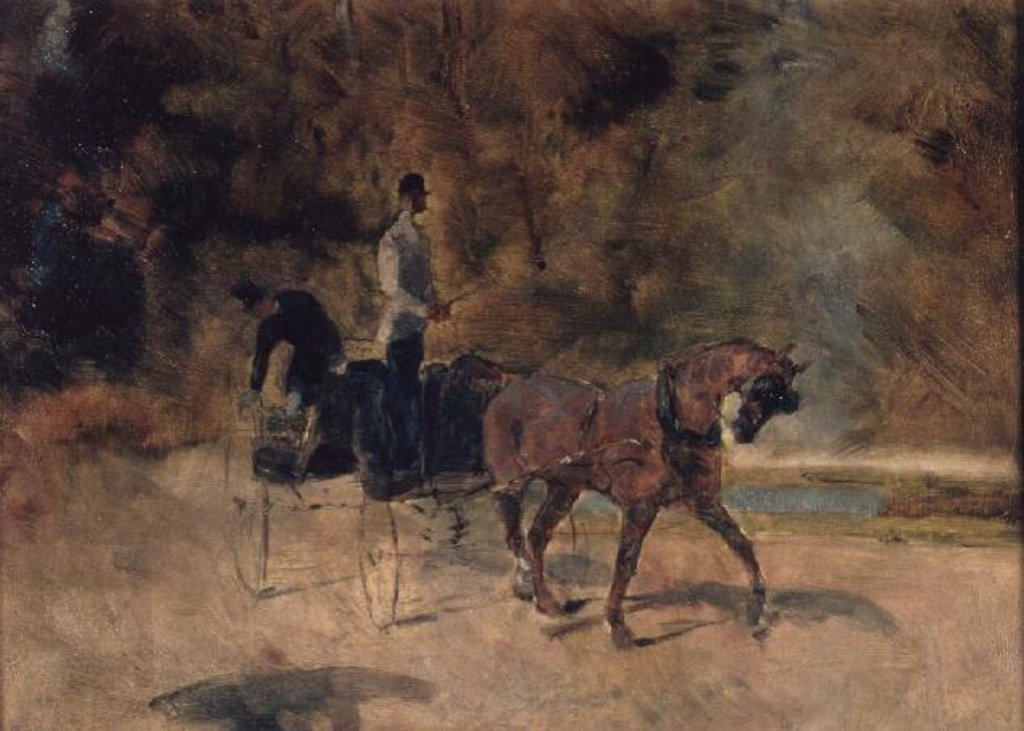 Detail of A Dog-Cart, 1880 by Henri de Toulouse-Lautrec