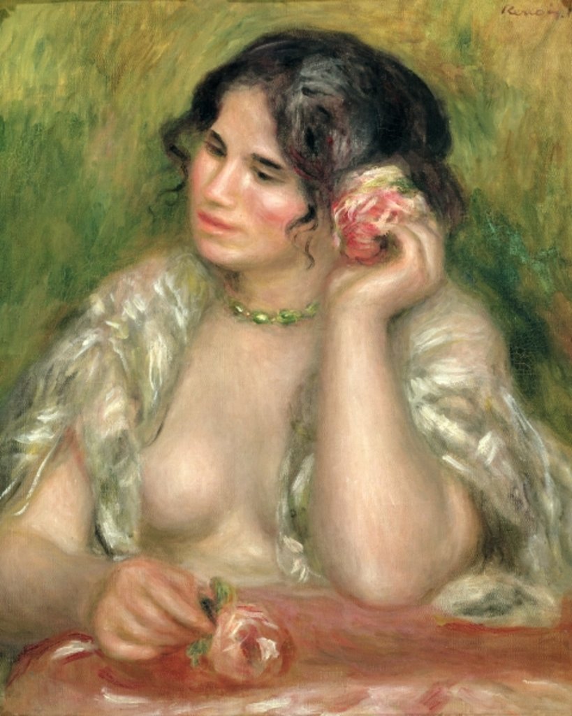 Detail of Gabrielle with a Rose, 1911 by Pierre Auguste Renoir