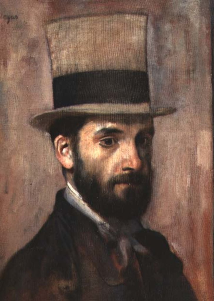 Detail of Portrait of Leon Bonnat c.1863 by Edgar Degas