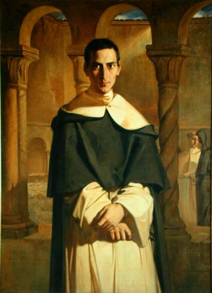 Detail of Portrait of Jean Baptiste Henri Lacordaire, French prelate and theologian, 1841 by Theodore Chasseriau