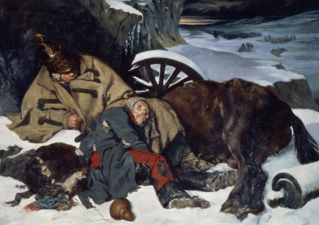 Detail of Scene from the Retreat from Russia, 1835 by Joseph Fernand Boissard de Boisdenier