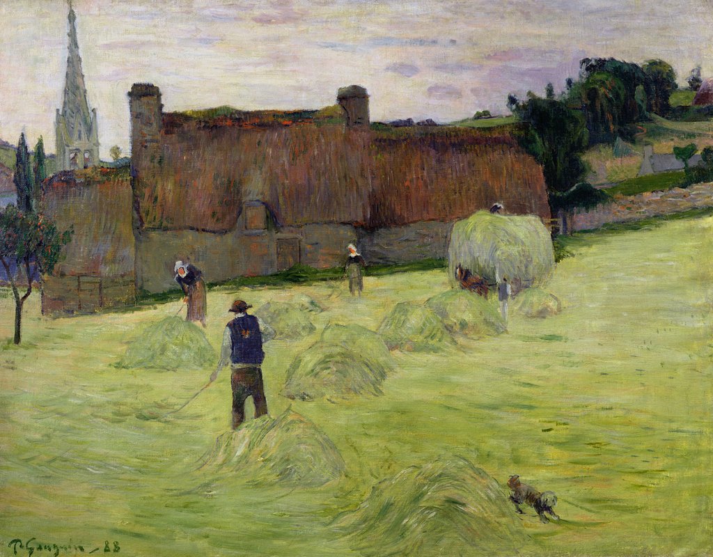 Detail of Haymaking in Brittany, 1888 by Paul Gauguin