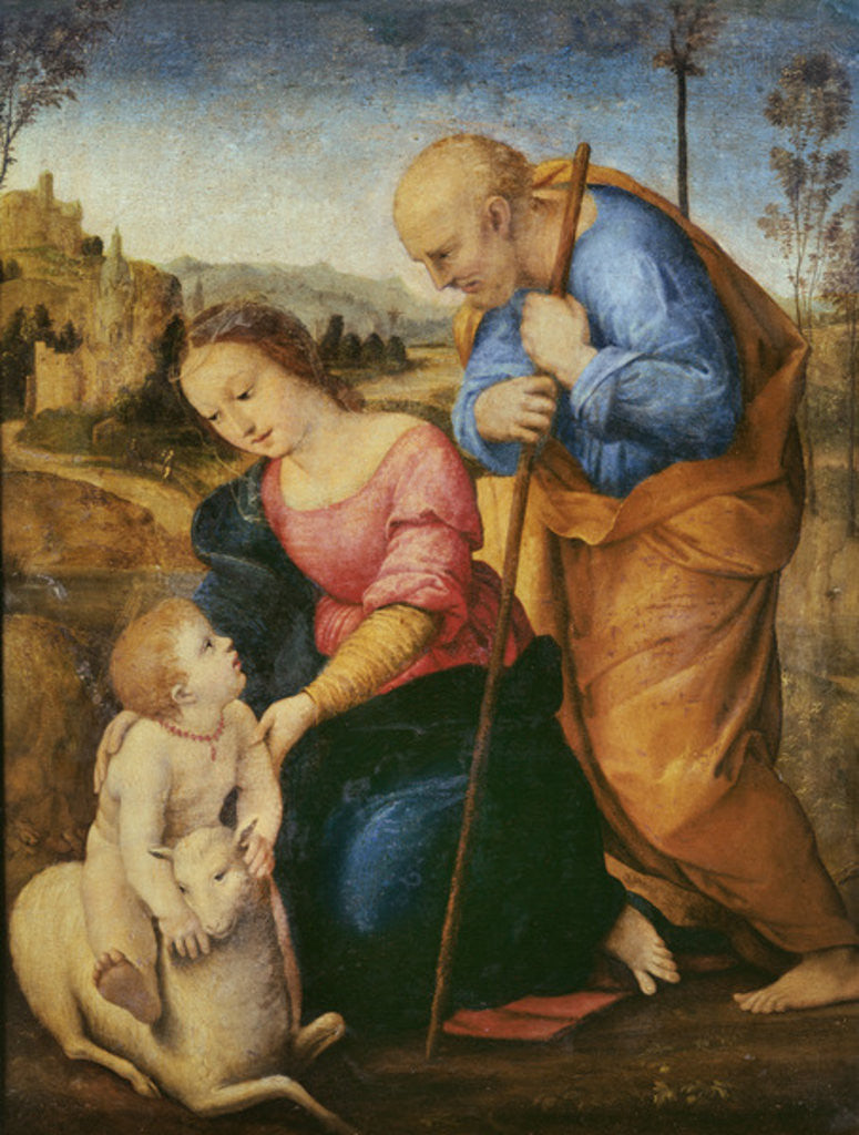 Detail of The Holy Family with a Lamb by Raphael