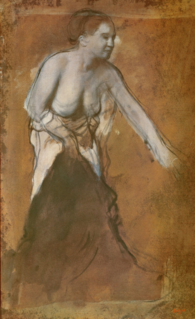 Detail of Woman washing herself by Edgar Degas