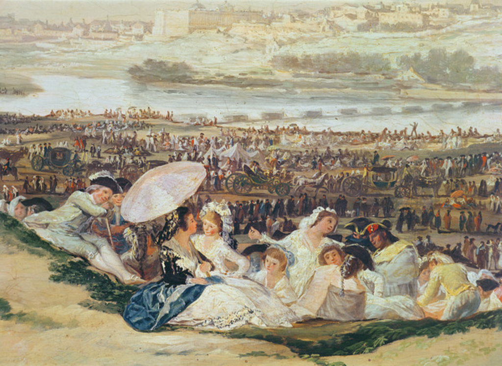 Detail of The Meadow of San Isidro, 1788 by Francisco Jose de Goya y Lucientes