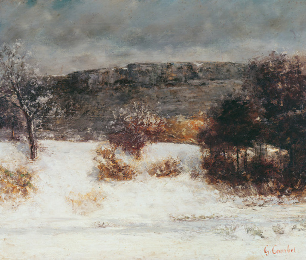 Detail of Snowy Landscape by Gustave Courbet