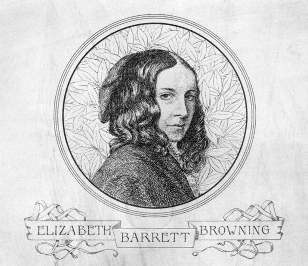 Detail of Portrait of Elizabeth Barrett Browning by English School