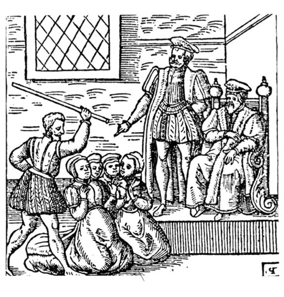 Detail of James I of England and VI of Scotland Examining the North Berwick Witches by English School