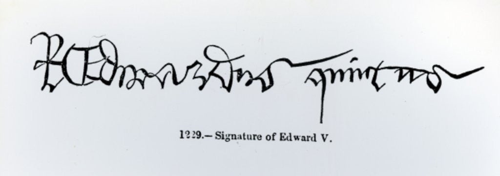 Detail of Signature of King Edward V by English School