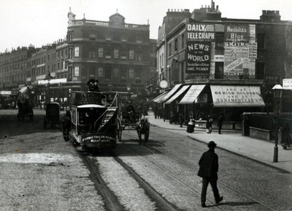 Detail of The Angel, Islington, London, c.1890 by English Photographer