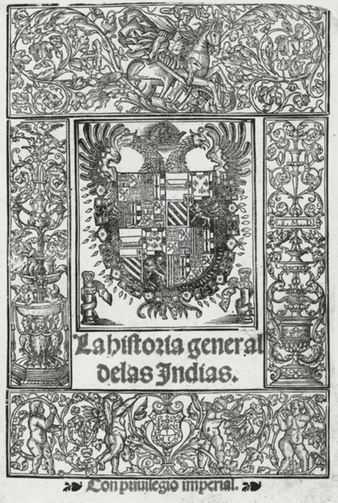 Detail of Frontispiece from 'La historia general de las Indias', 1535 by Spanish School