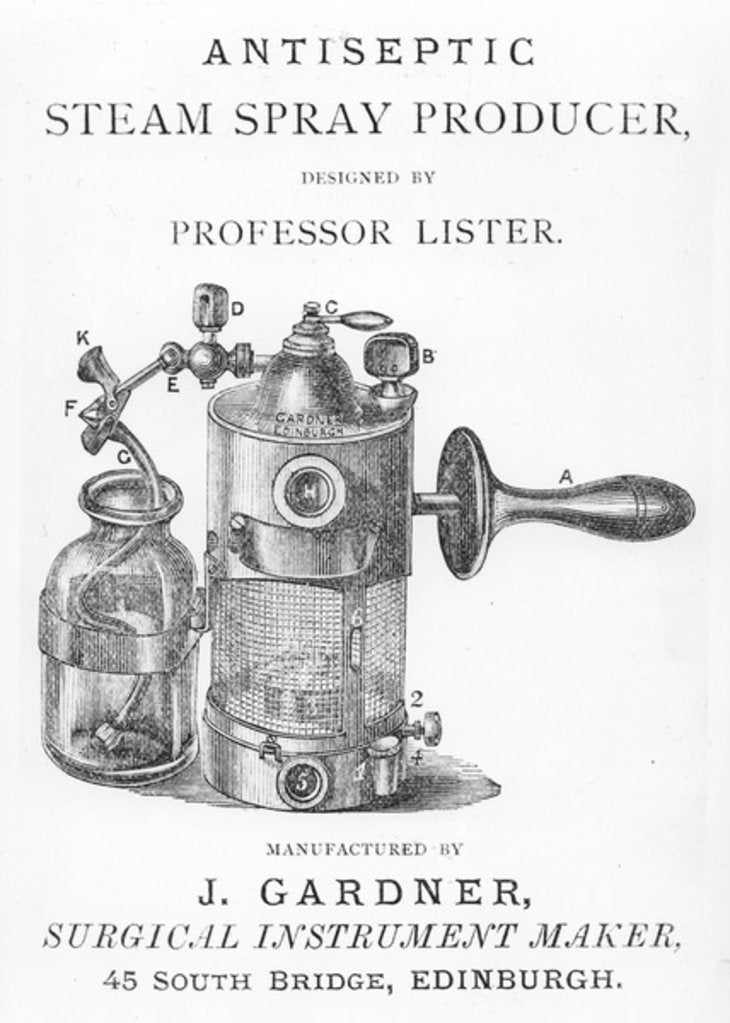 Detail of Lister's steam spray by English School