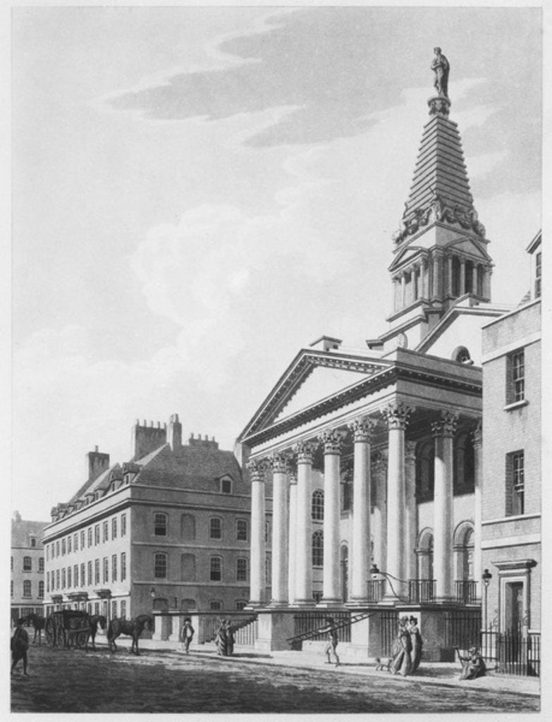 Detail of St George's Bloomsbury, 1799 by Thomas Malton Jnr.