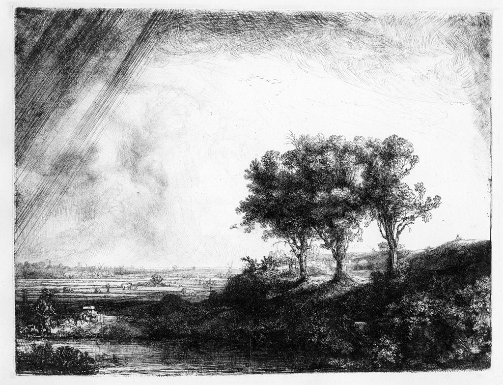 Detail of The Three Trees by Rembrandt Harmensz. van Rijn