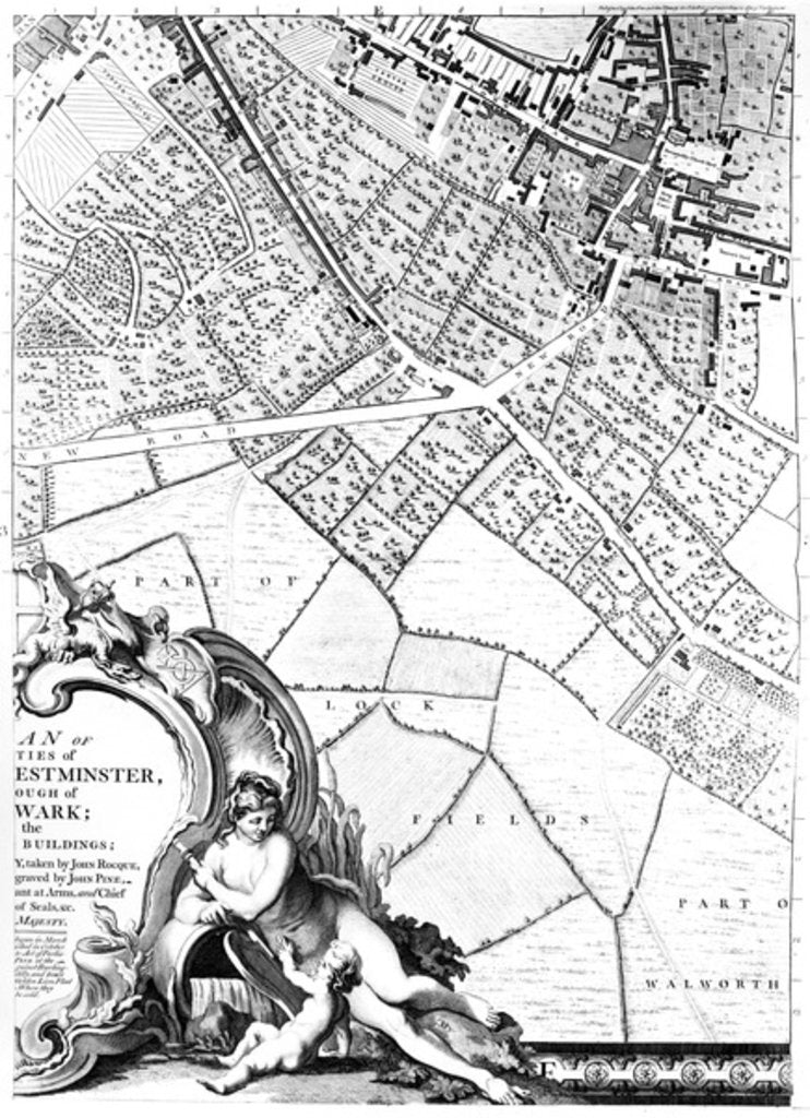 Detail of A Map of Camberwell, London, 1746 by John Rocque