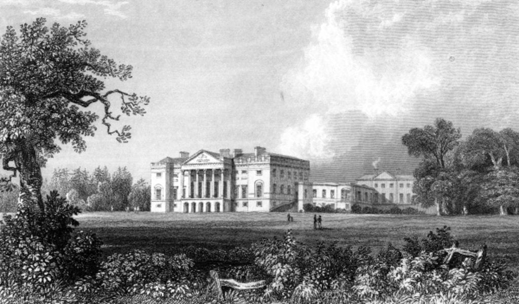 Detail of Thorndon Hall, Essex by William Henry Bartlett