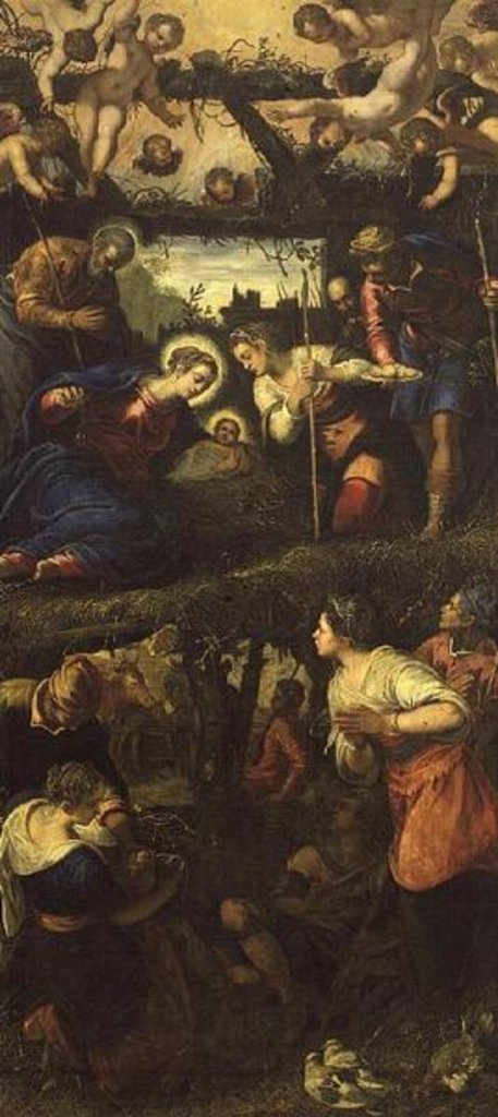Detail of The Nativity and Adoration by Jacopo Robusti Tintoretto