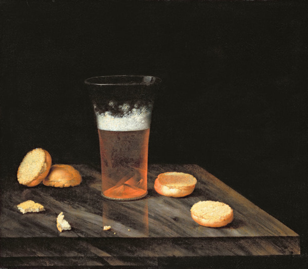 Detail of Still life with Beer Glass by Johann Georg (1630/31-88) Hinz