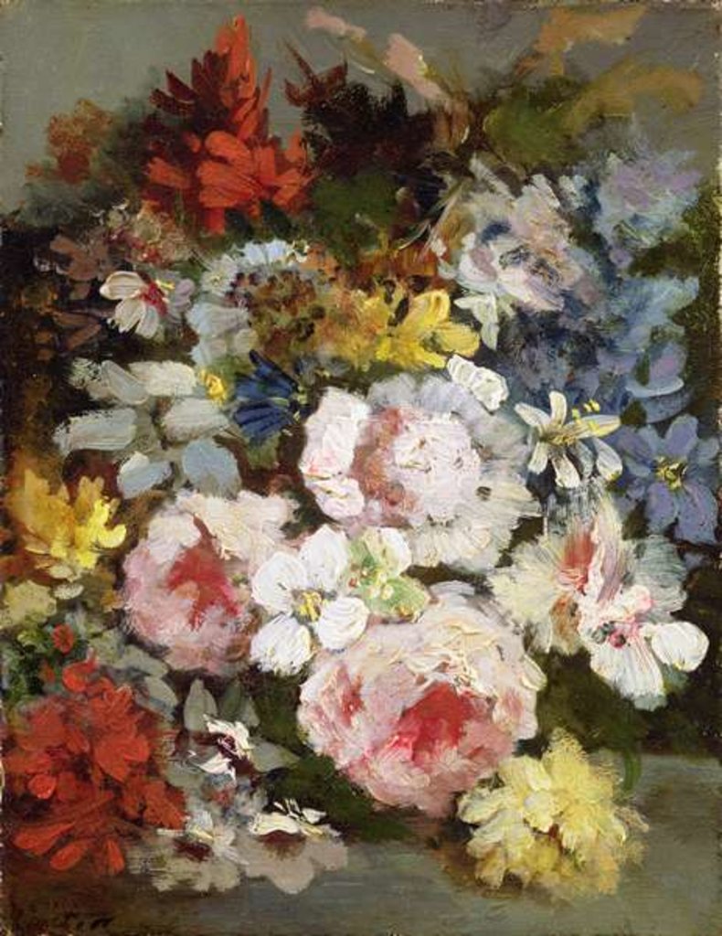 Detail of Various Flowers by Narcisse Virgile Diaz de la Pena