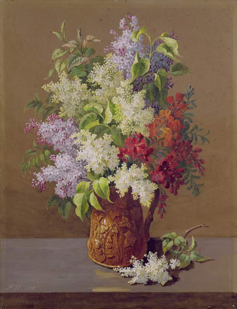 Detail of Vase of Lilacs by Pierre-Joseph Redouté