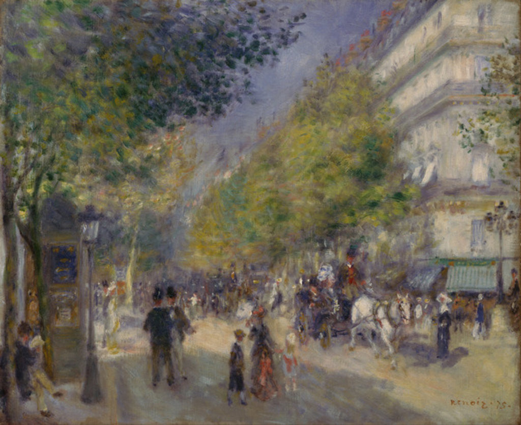 Detail of The Boulevards (Les Grands Boulevards) by Pierre Auguste Renoir