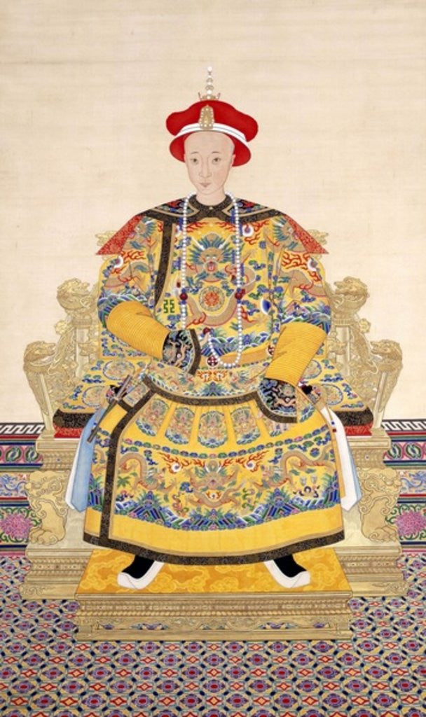 Detail of Emperor Tongzhi, his temple name was Muzong by Chinese School