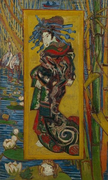 Detail of Japonaiserie: Courtesan or Oiran, Paris, 1887 by Vincent van Gogh