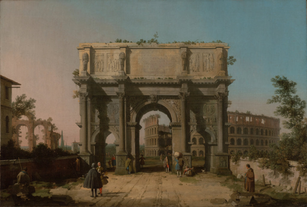 Detail of View of the Arch of Constantine with the Colosseum, 1742-5 by Canaletto