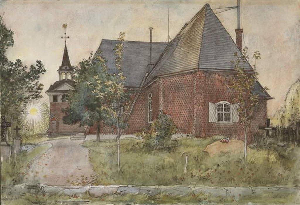 Detail of Old Sundborn Church by Carl Larsson