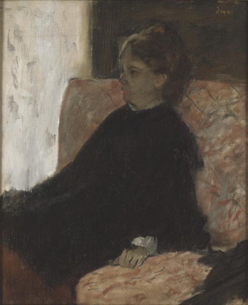 Detail of Lady in Black by Edgar Degas