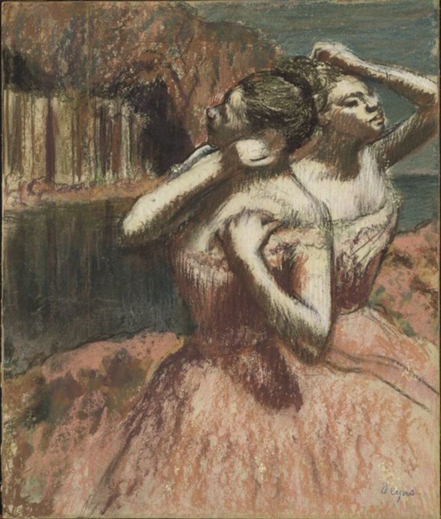 Detail of Two Dancers by Edgar Degas