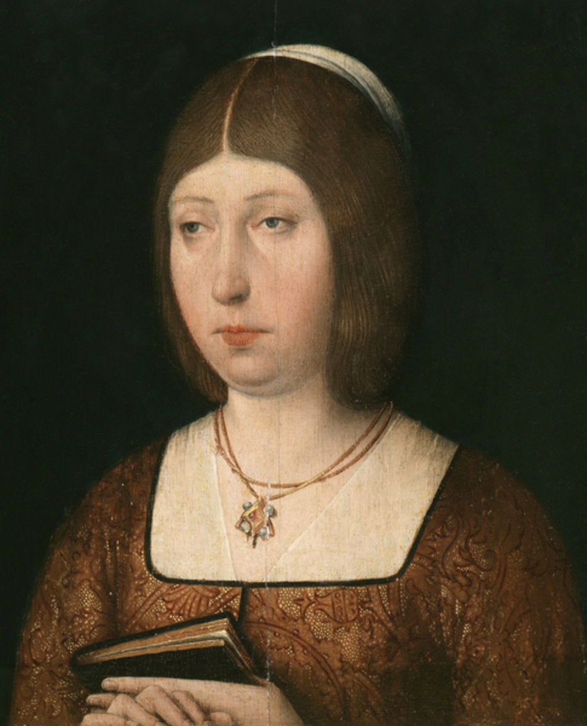 Detail of Portrait of Isabella 'The Catholic', Queen of Castile, c.1490 by Flemish School