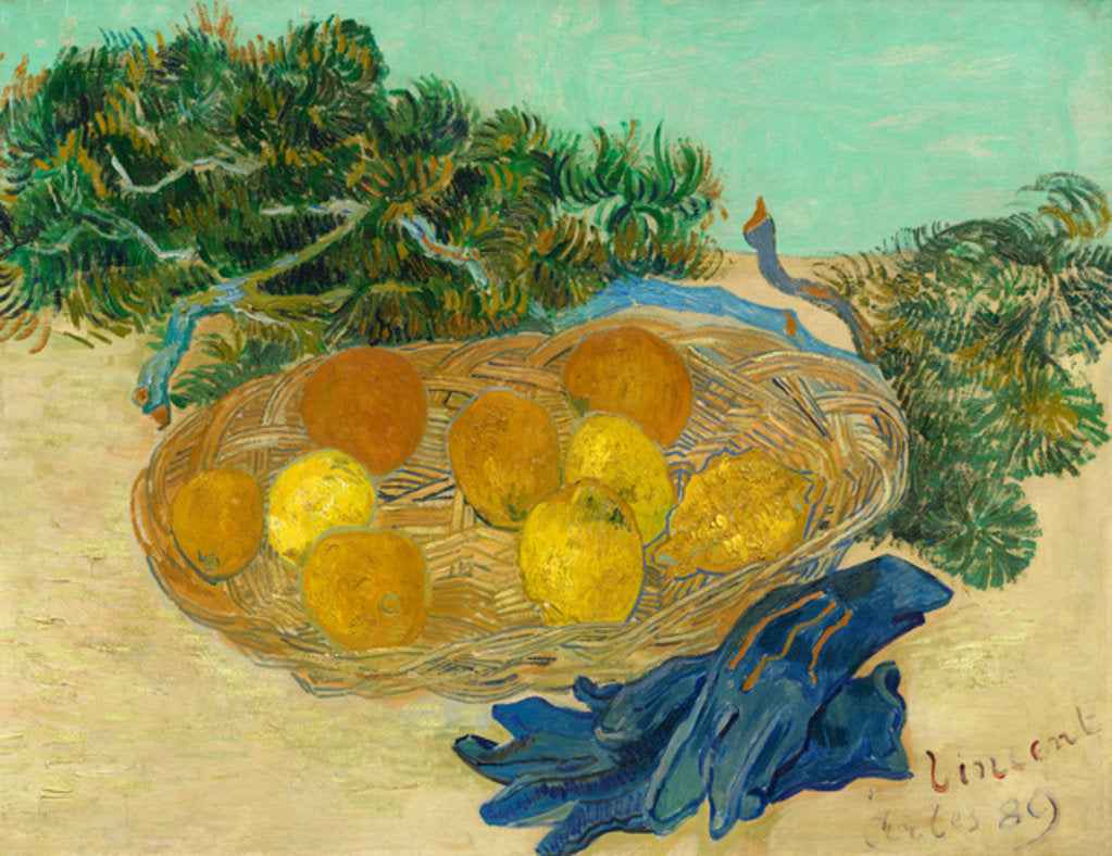 Detail of Still Life of Oranges and Lemons with Blue Gloves, 1889 by Vincent van Gogh