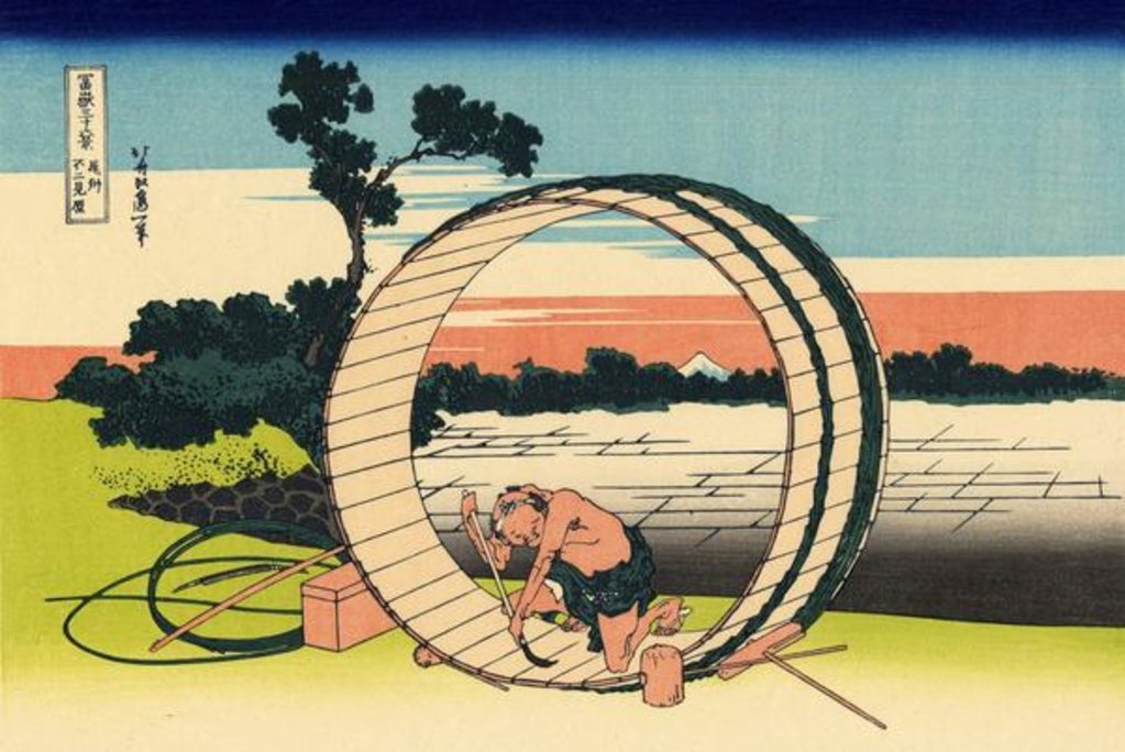 Detail of Fujimi Fuji view field in the Owari province, c.1830 by Katsushika Hokusai