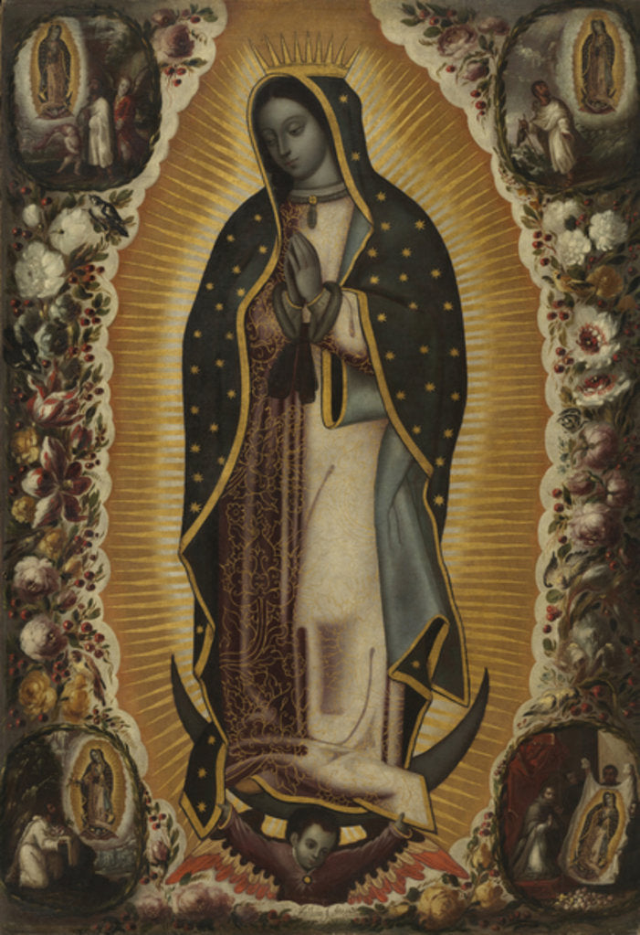 Detail of Virgin of Guadalupe, 1691 by Manuel de Arellano