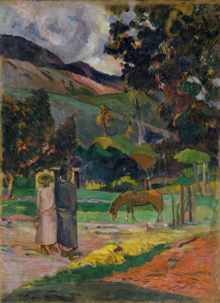 Detail of Tahitian Landscape, 1892 by Paul Gauguin