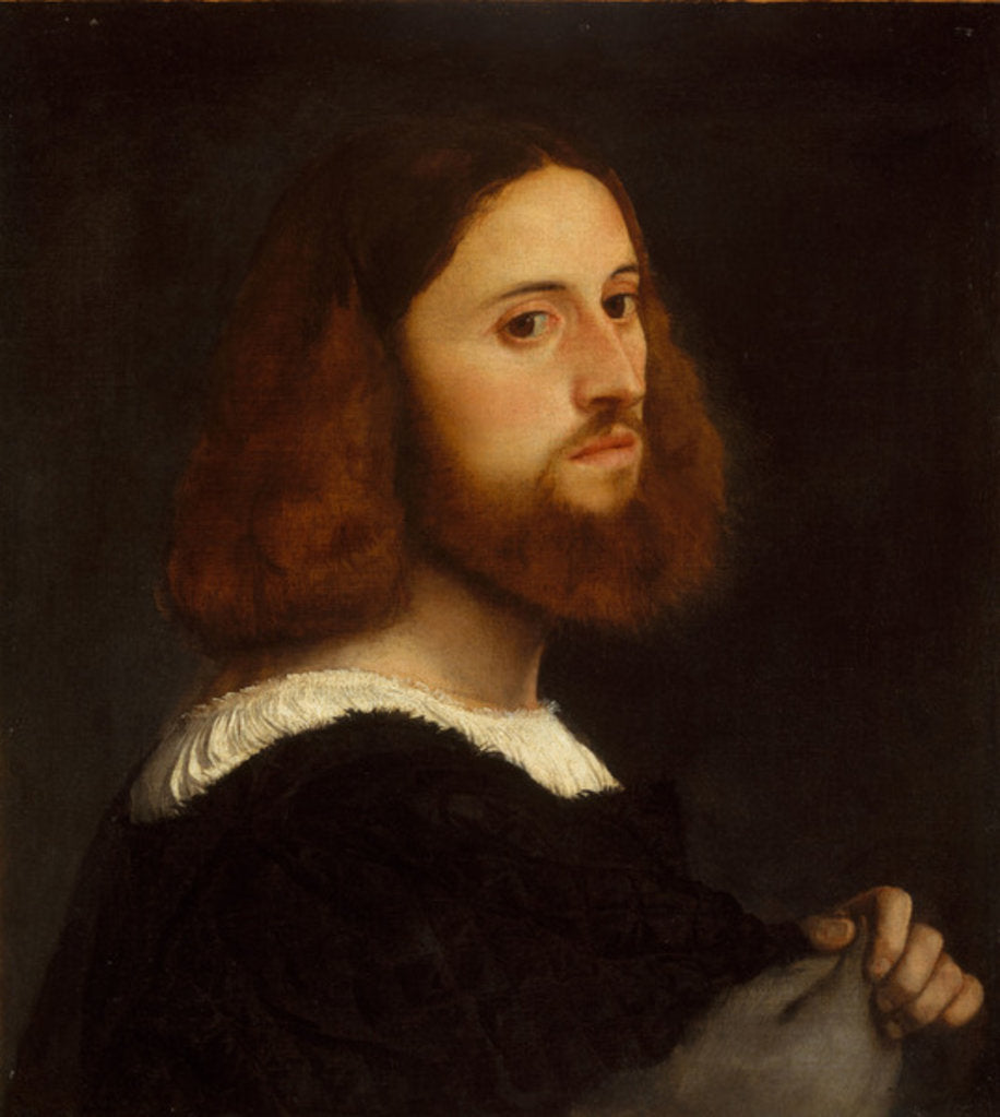 Detail of Portrait of a Man, c.1515 by Titian