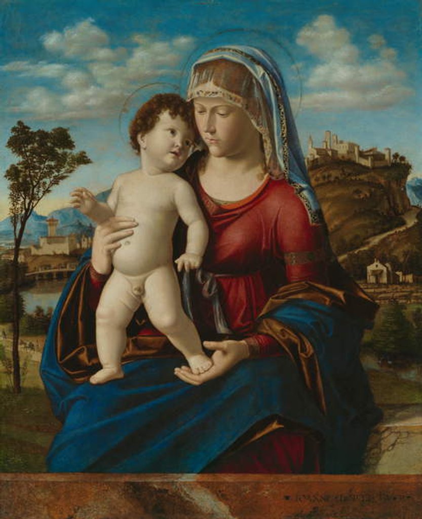 Detail of Madonna and Child in a Landscape, c.1496-99 by Giovanni Battista Cima da Conegliano